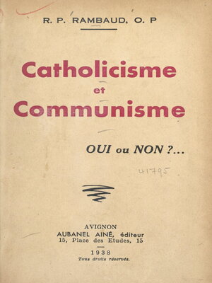 cover image of Catholicisme et communisme
